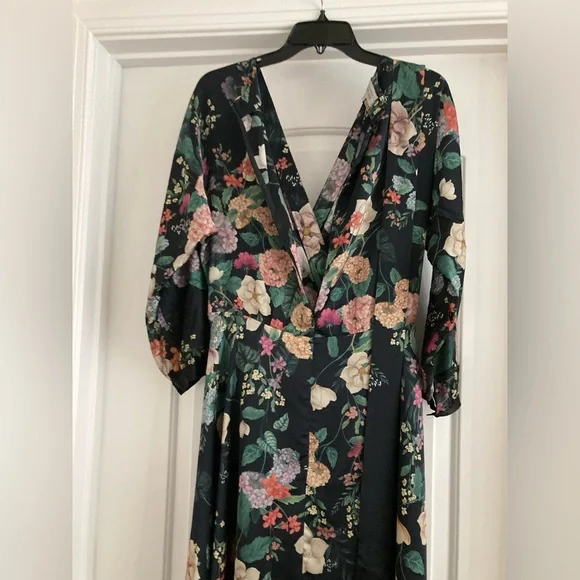Teri Jon Floral Maxi Dress with Sleeves Size 10 - Picture 7 of 8